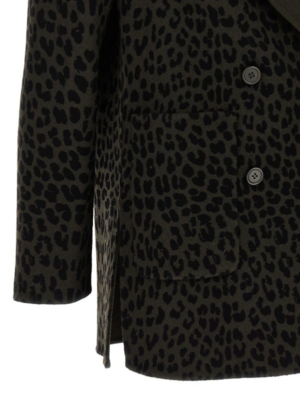 Animal print double-breasted blazer - immagine 4