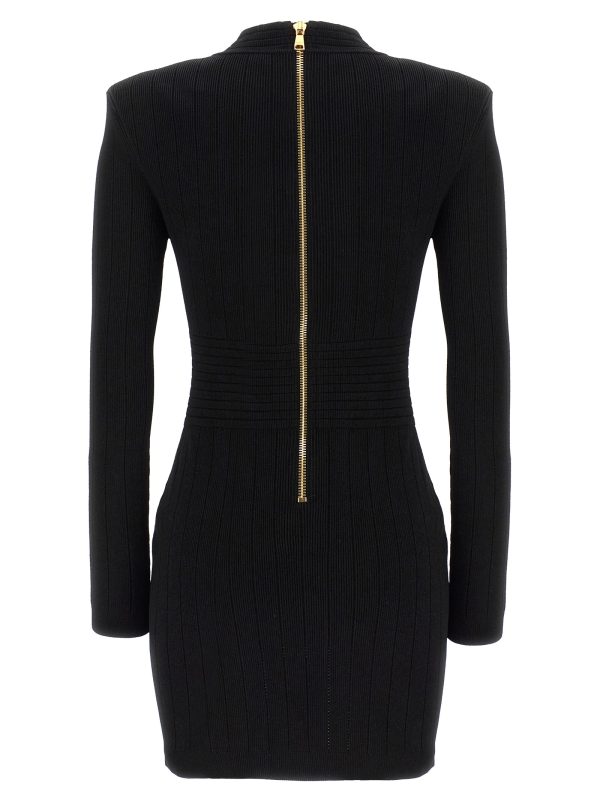 Logo button ribbed dress - immagine 2