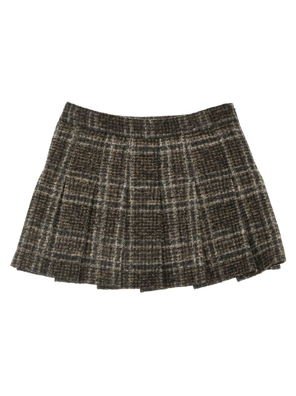 Check pleated skirt