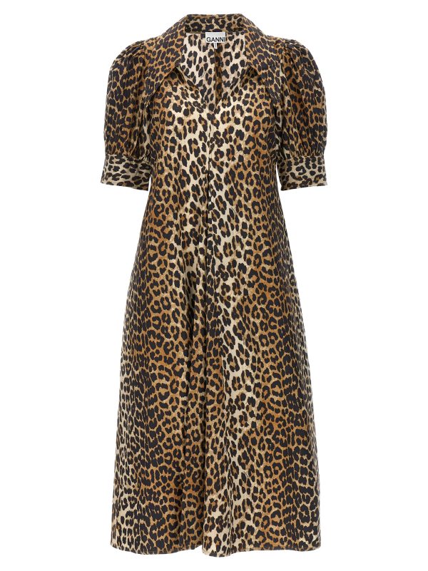 Animal print midi dress