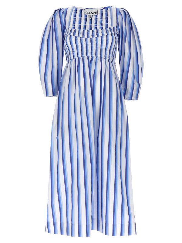 Stripe smock stitch dress