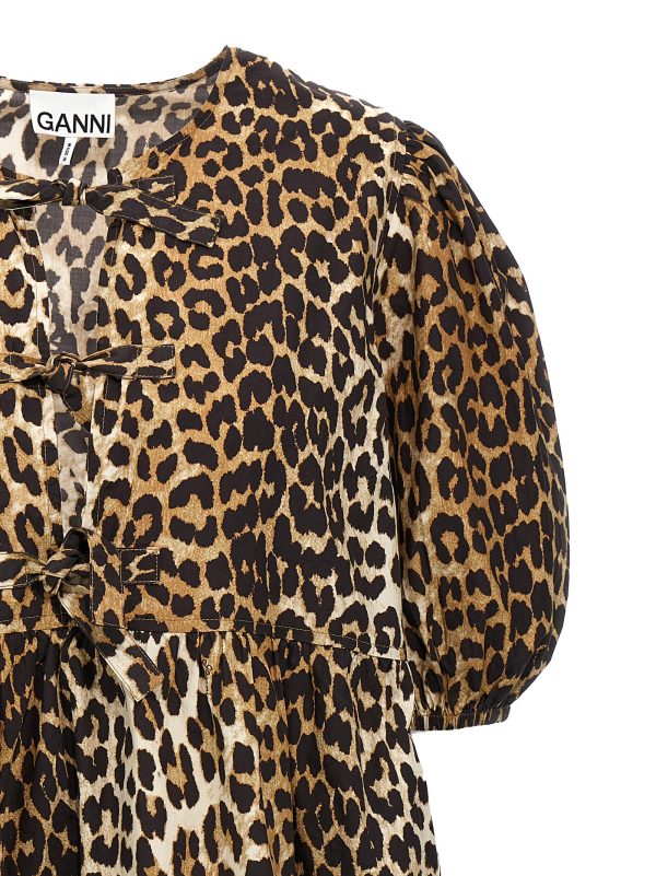 Leopard poplin dress - immagine 3