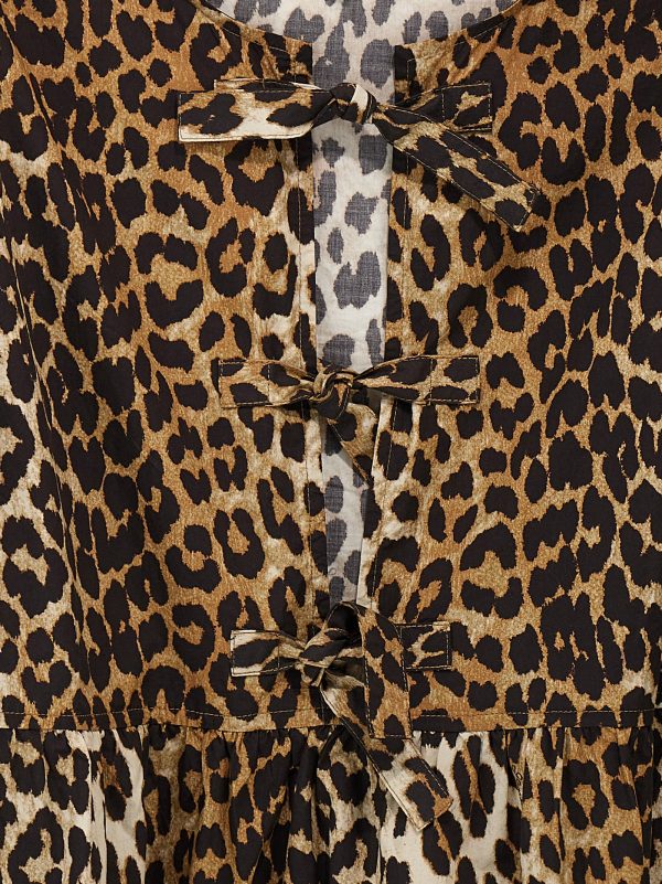 Leopard poplin dress - immagine 4