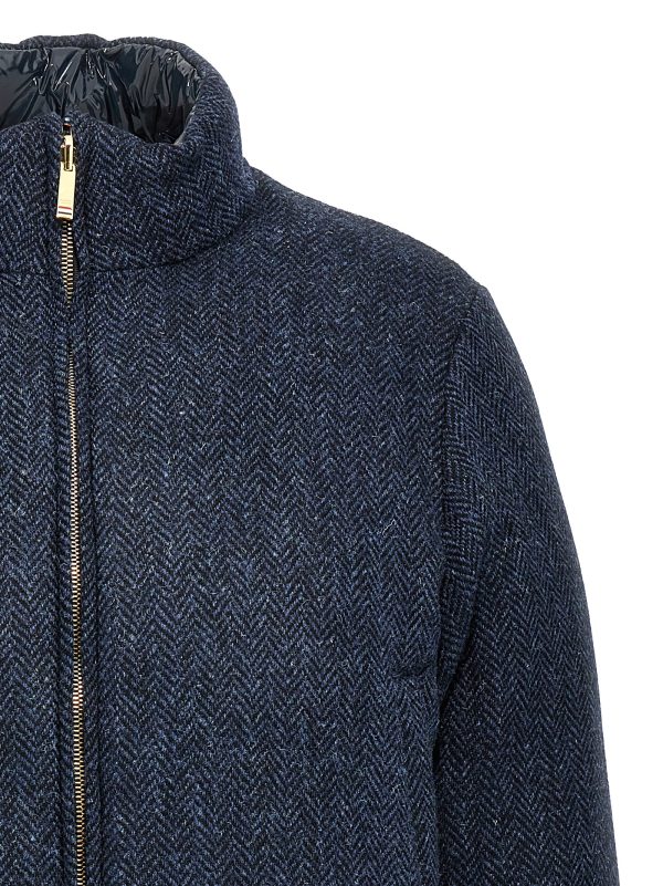 'Herringbone Harris Tweed' reversible down jacket - immagine 4