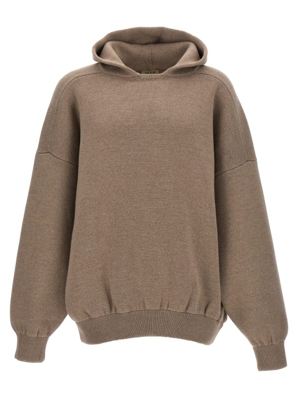 'Boucle Knit Hoodie' sweater