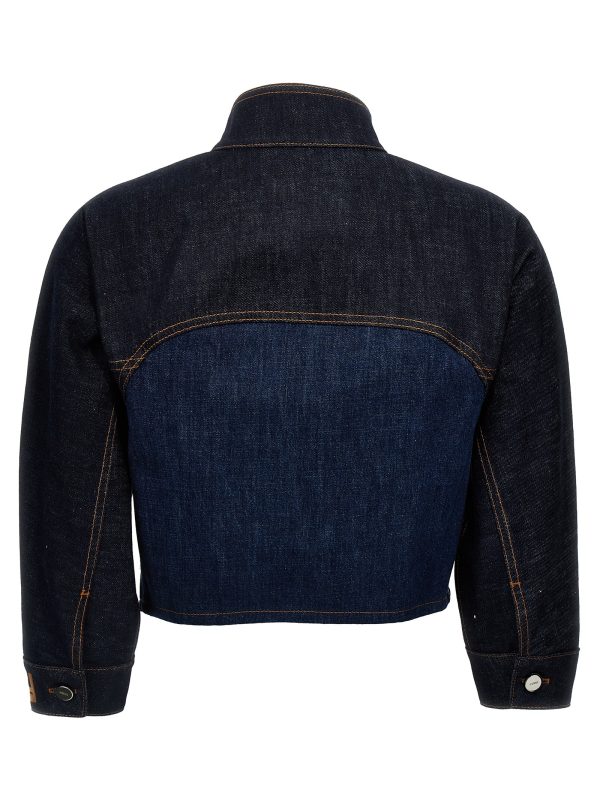 Two-tone denim cropped jacket - immagine 2