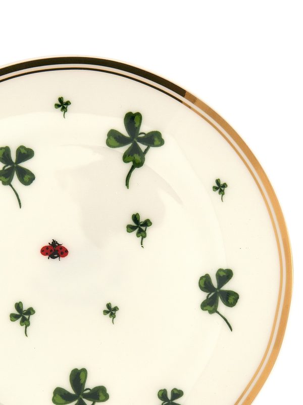 'Quadrifoglio e Coccinella' plate ⌀ 17 cm - immagine 3