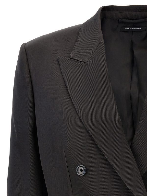 Twill double-breasted blazer - immagine 3