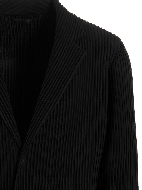 Single-breasted pleated blazer - immagine 3