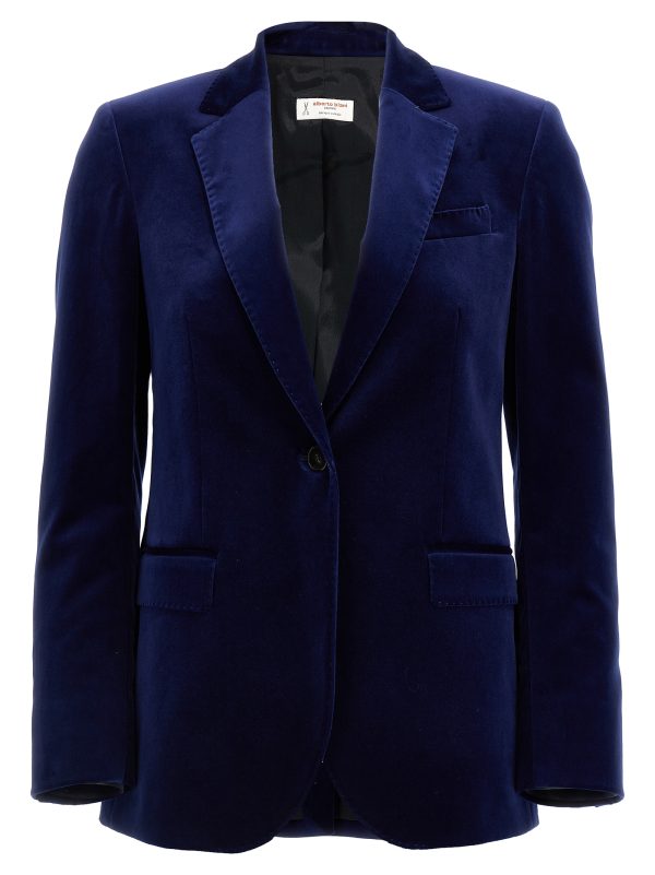 Single-breasted velvet blazer