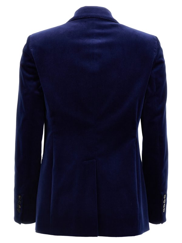 Single-breasted velvet blazer - immagine 2