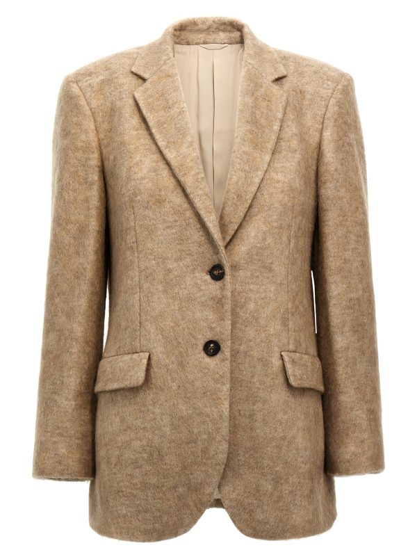 Single-breasted mohair blazer