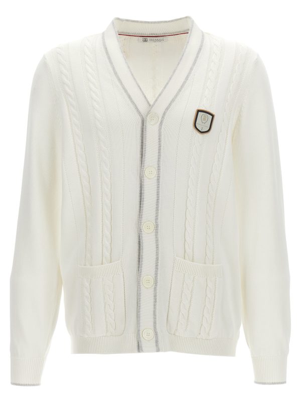 Logo patch cardigan