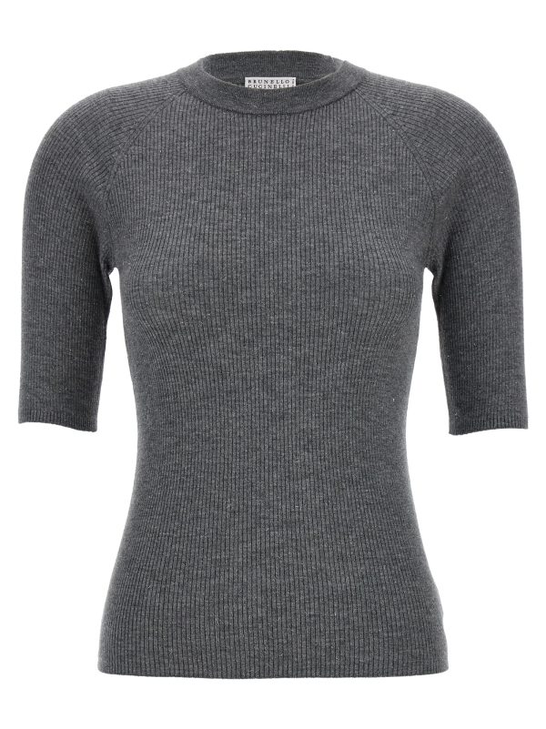 Lurex ribbed sweater