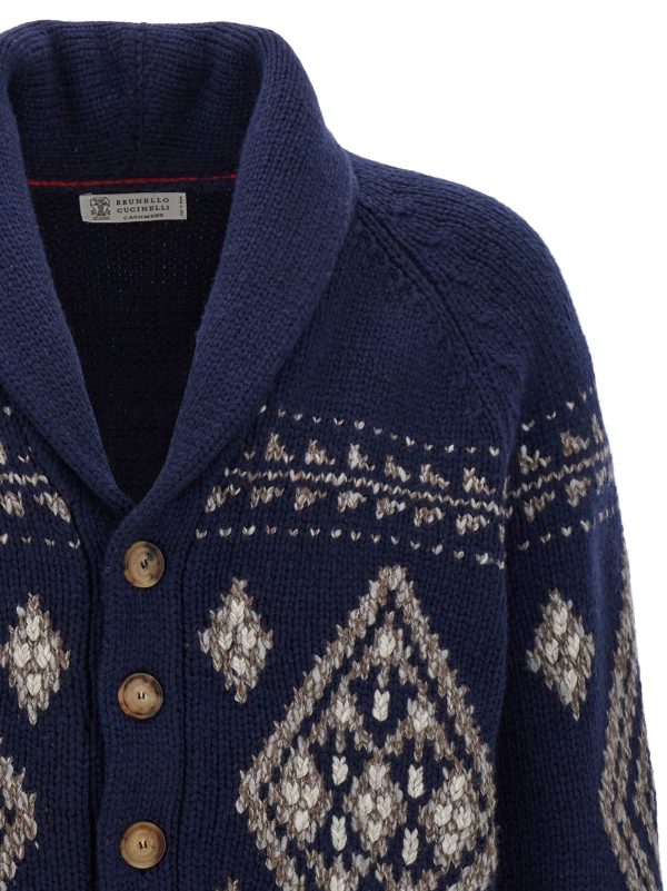 Jacquard cashmere cardigan - immagine 3