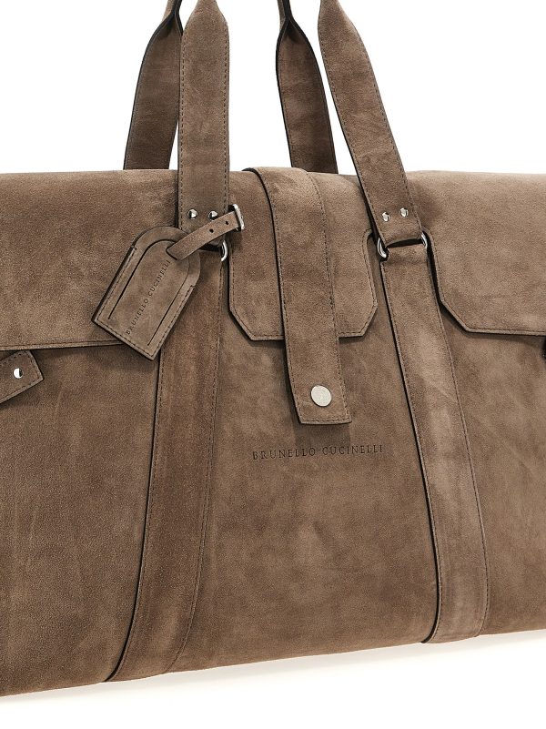 Logo suede duffel bag - immagine 3