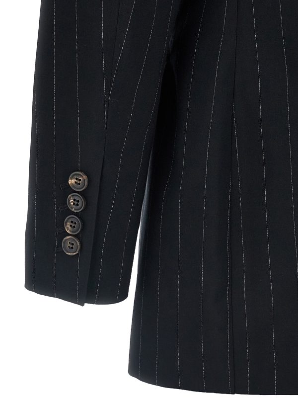 Pinstriped double-breasted blazer - immagine 4