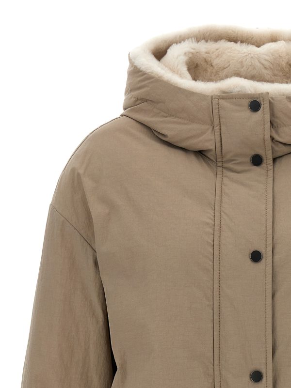 Long fur insert down jacket - immagine 3