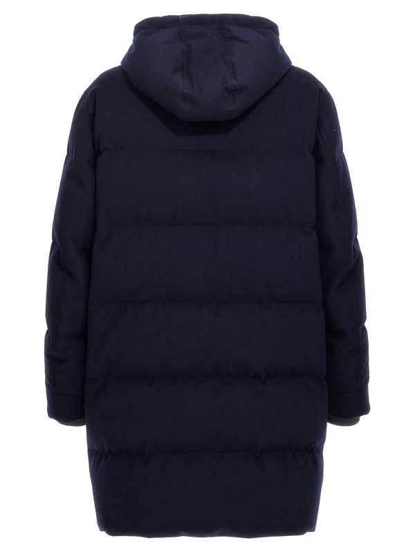 Padded wool long down jacket - immagine 2