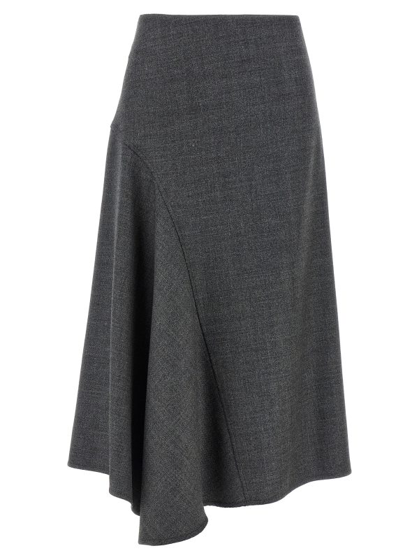 Flared wool skirt