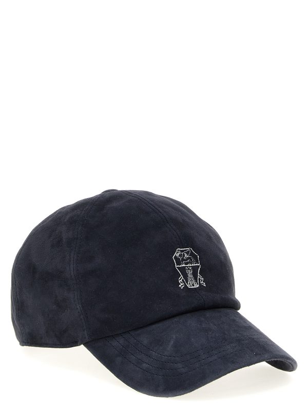 Suede cap with logo embroidery - immagine 2