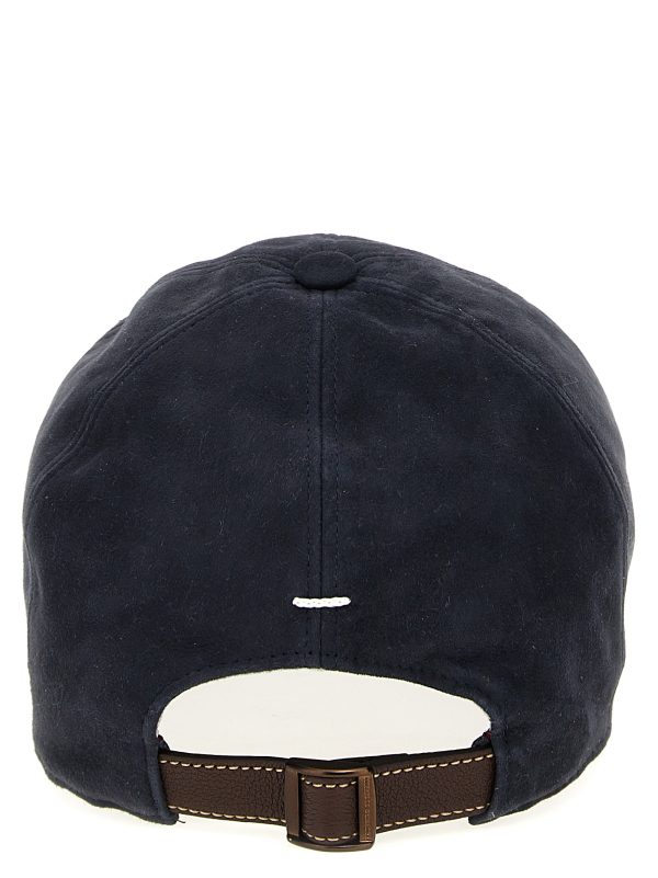 Suede cap with logo embroidery - immagine 3