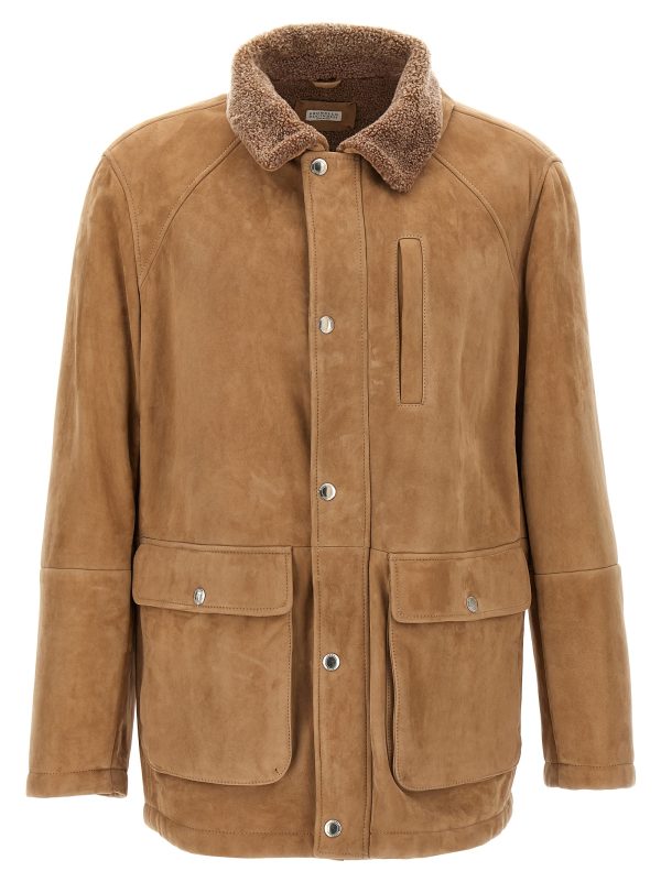 Single-breasted sheepskin jacket