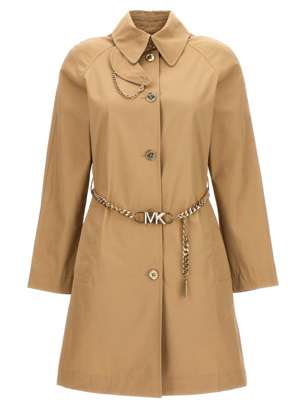 Chain belt trench coat