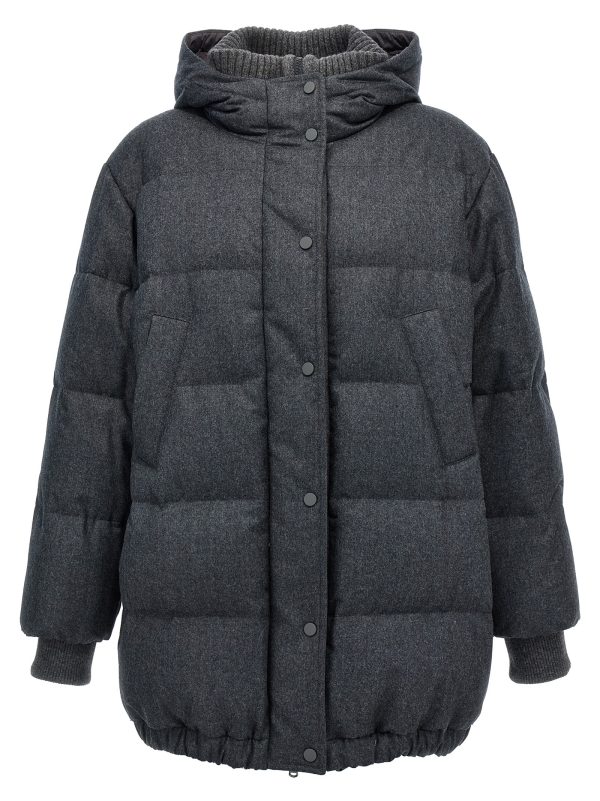 Padded wool down jacket