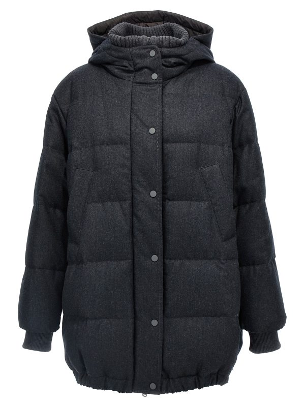 Padded wool down jacket