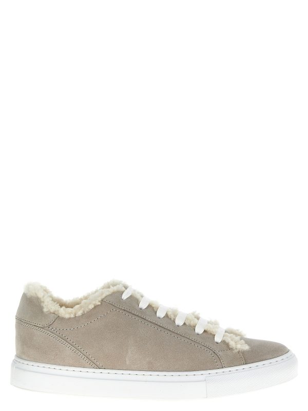 Suede fur sneakers