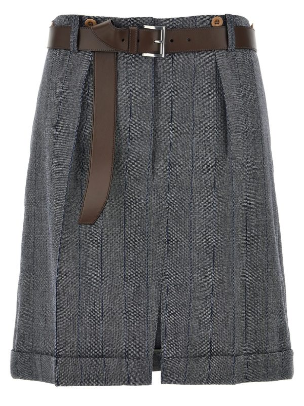 Striped wool skirt