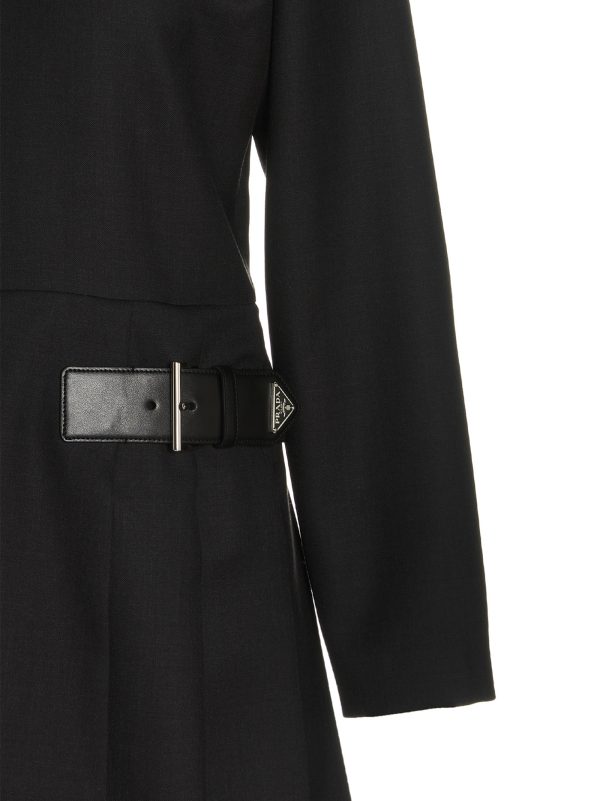 Logo buckle gabardine dress - immagine 4