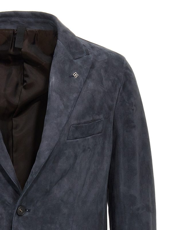 Single-breasted suede blazer - immagine 3