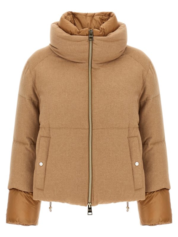 Two-material puffer jacket