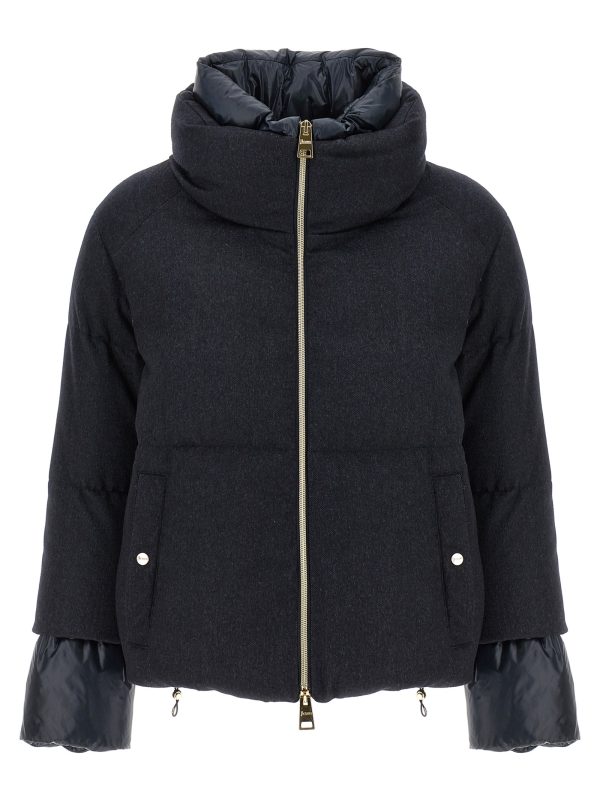 Two-material puffer jacket