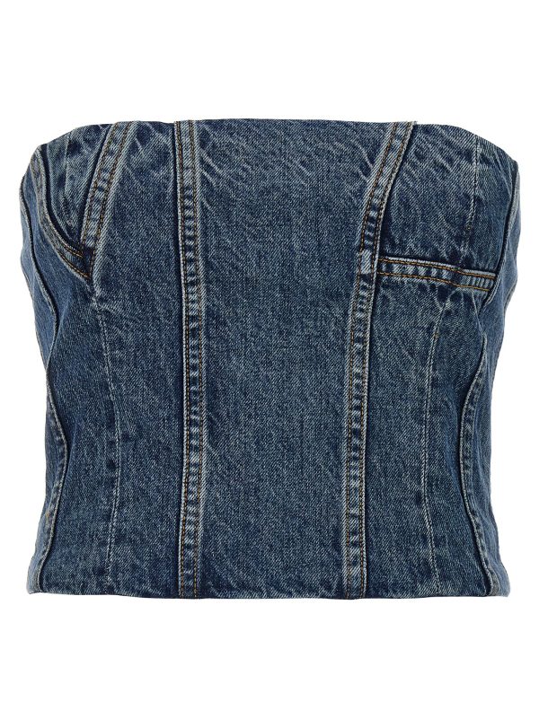 Denim bustier top