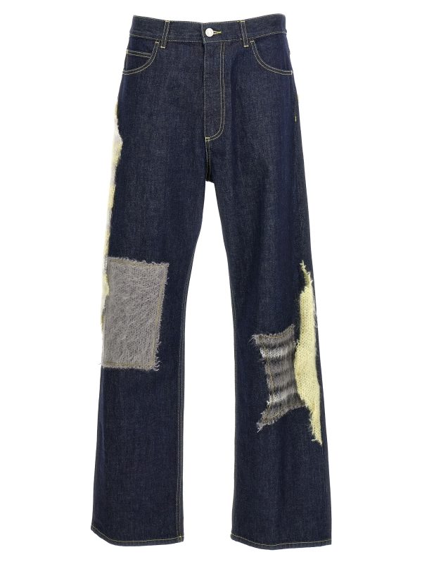 Knitted insert jeans