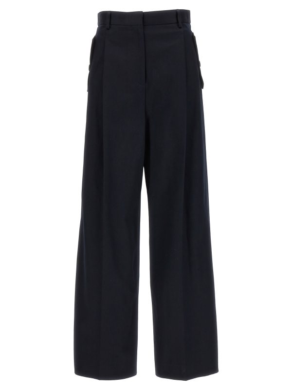 Loose leg front pleat pants