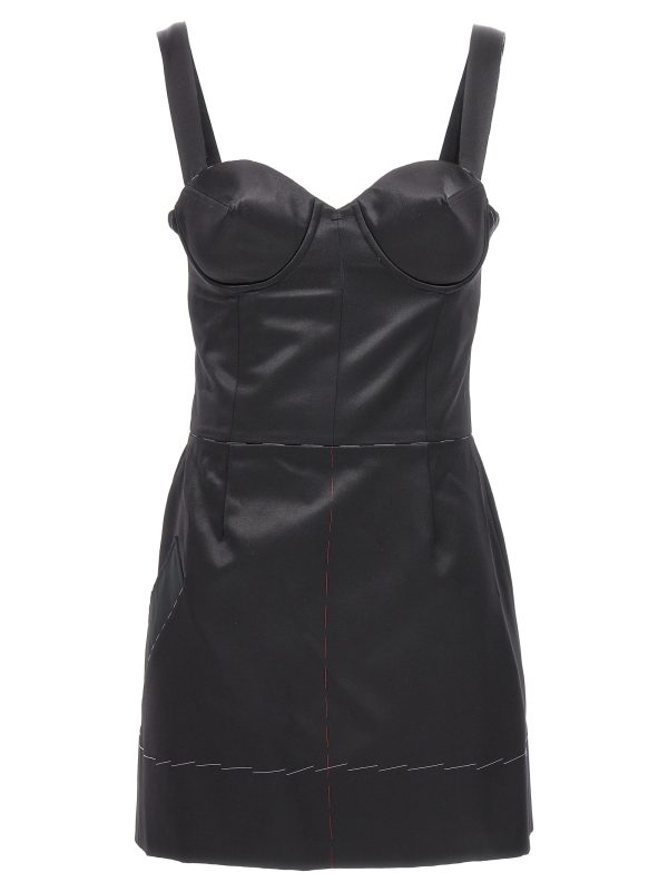 Contrast stitching corset dress