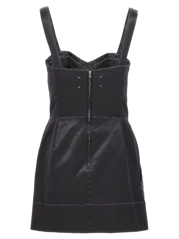 Contrast stitching corset dress - immagine 2