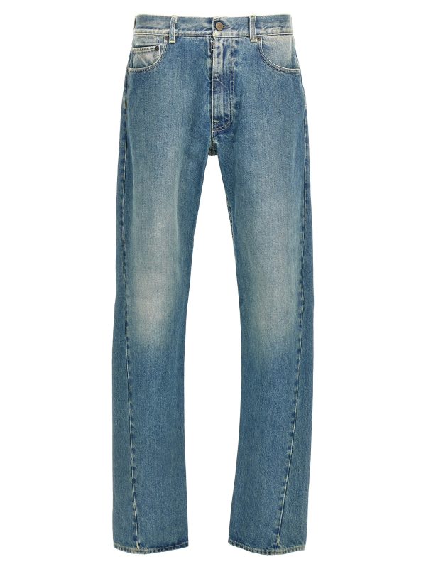 Washed denim jeans