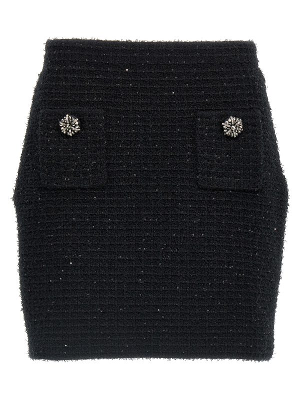 'Black Textured Knit Mini' skirt