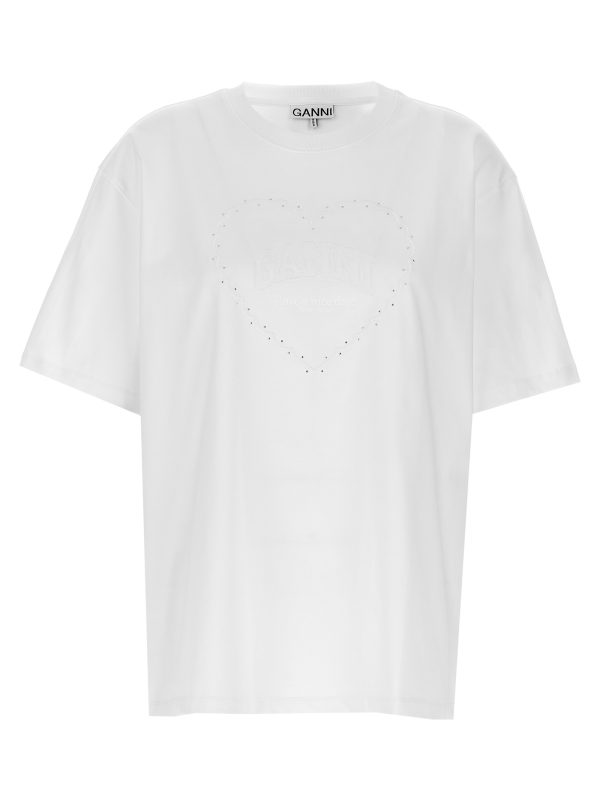 Rhinestone logo embroidery T-shirt