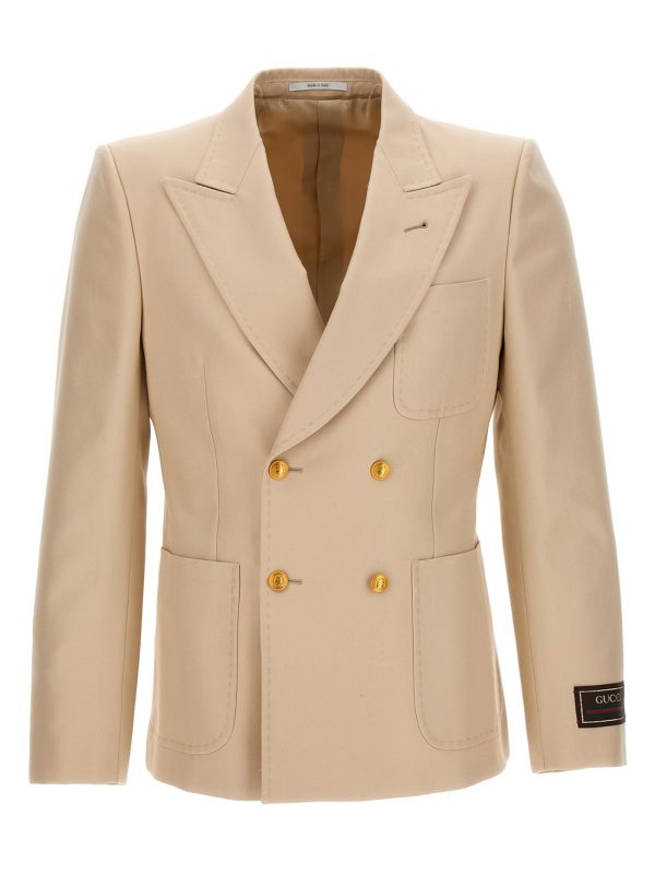 Cotton double breast blazer jacket