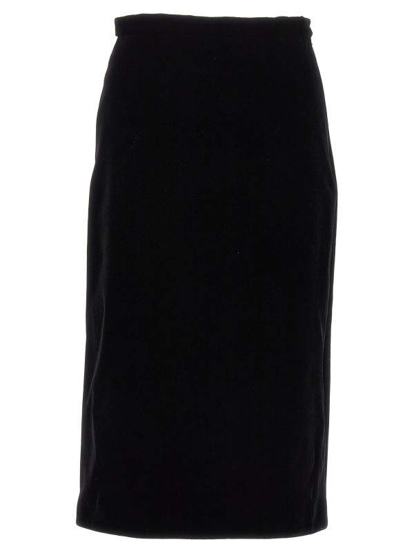 Velvet midi skirt