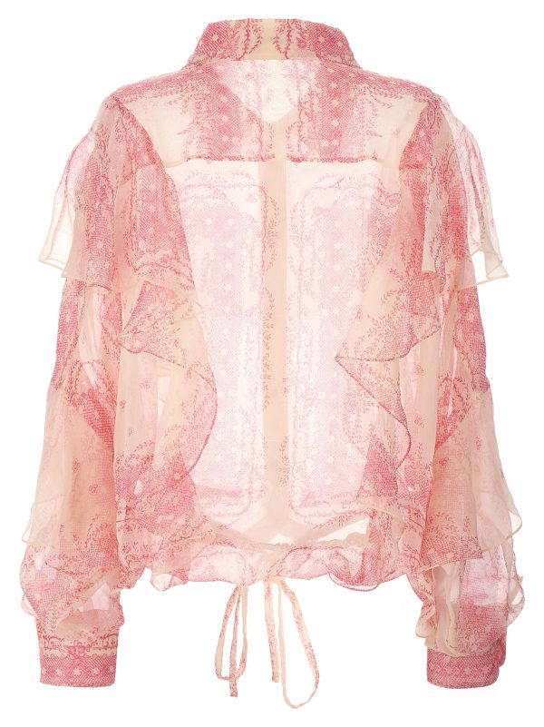 Silk crépon shirt ruffles - immagine 2