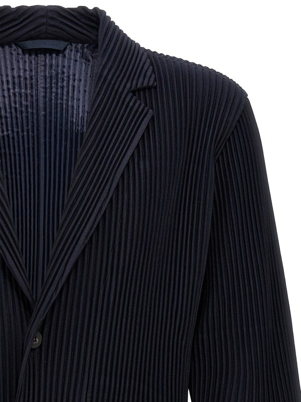 Single-breasted pleated blazer - immagine 3